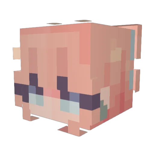 PeachLizzie Minecraft avatar head, 3D render