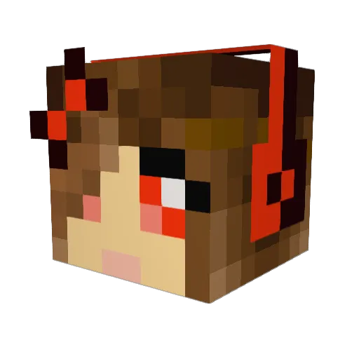 PeachLouna Minecraft avatar head, 3D render