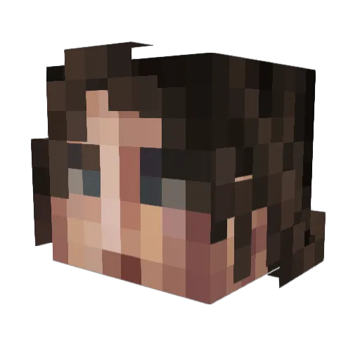 PeachLova Minecraft avatar head, 3D render
