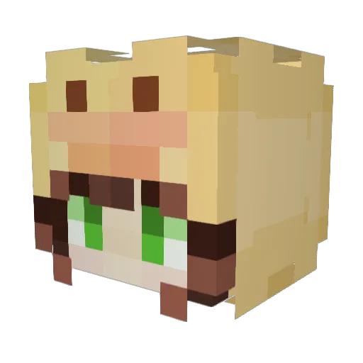 PeachNiniLiu Minecraft avatar head, 3D render