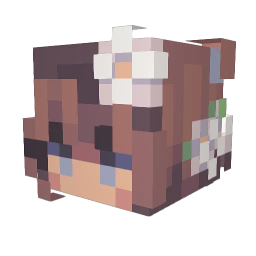 PeachRexy Minecraft avatar head, 3D render