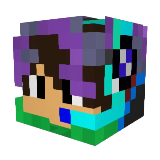 PeachSRhom Minecraft avatar head, 3D render