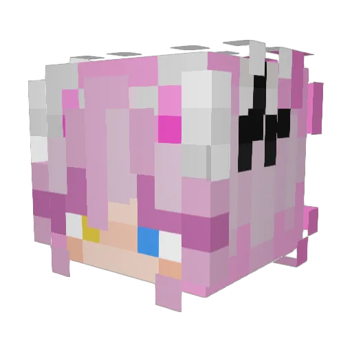 PeachTea75 Minecraft avatar head, 3D render