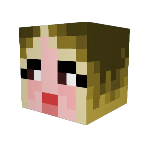Peachdag Minecraft avatar head, 3D render