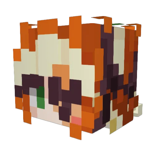 PeachiHeartz Minecraft avatar head, 3D render