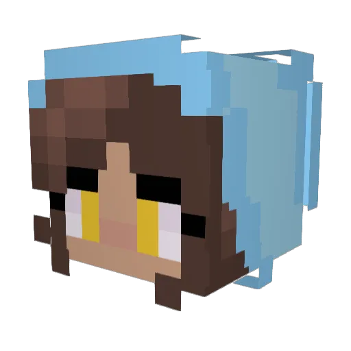 PeachiePuff Minecraft avatar head, 3D render
