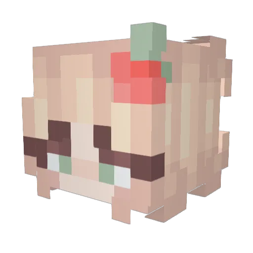 Peachplagg Minecraft avatar head, 3D render
