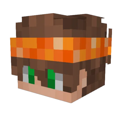 Peachxp Minecraft avatar head, 3D render