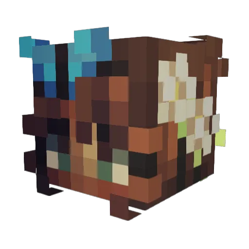 PeachyNPetty Minecraft avatar head, 3D render