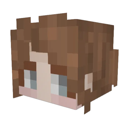 PeachyPaisley Minecraft avatar head, 3D render