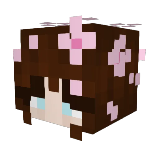 PeachyPeabrain Minecraft avatar head, 3D render