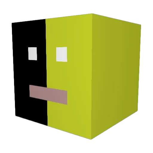 PeachyV1 Minecraft avatar head, 3D render