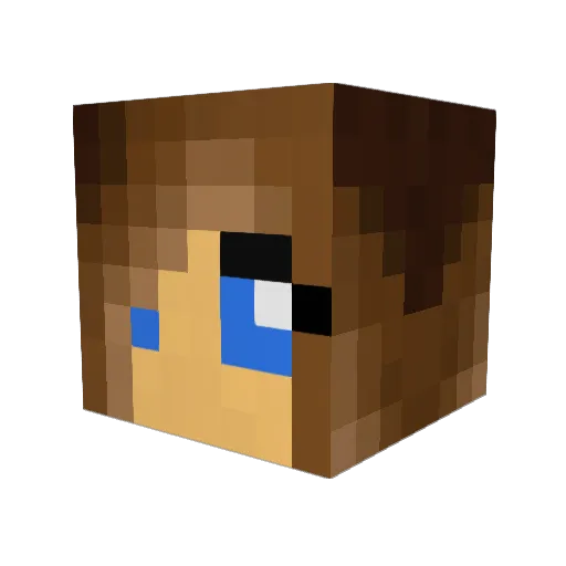 PeachyWinter Minecraft avatar head, 3D render