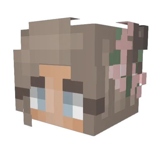 Peachy_Blooms Minecraft avatar head, 3D render