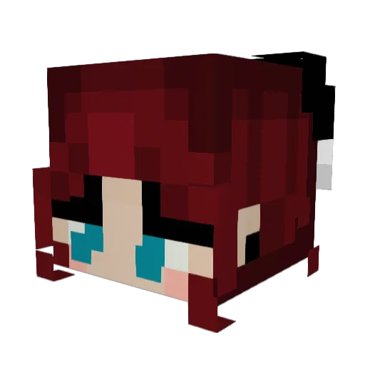 Peachyyy3 Minecraft avatar head, 3D render