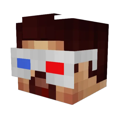 Peadsy Minecraft avatar head, 3D render