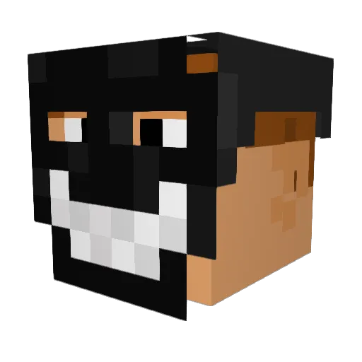 PeakDowns Minecraft avatar head, 3D render