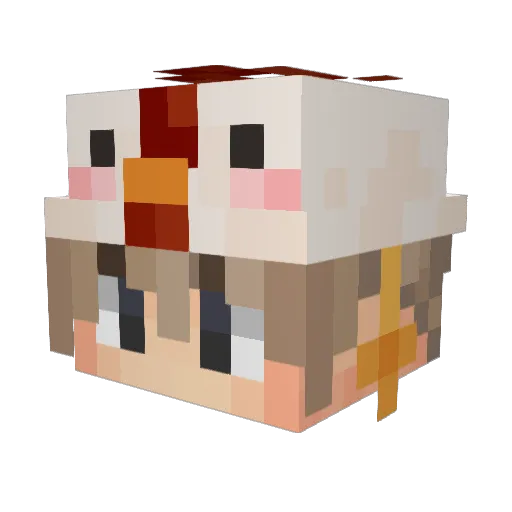 PeakXing Minecraft avatar head, 3D render