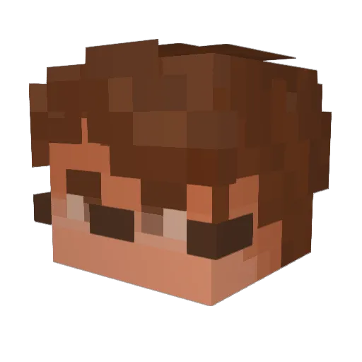 PeakyLocked Minecraft avatar head, 3D render