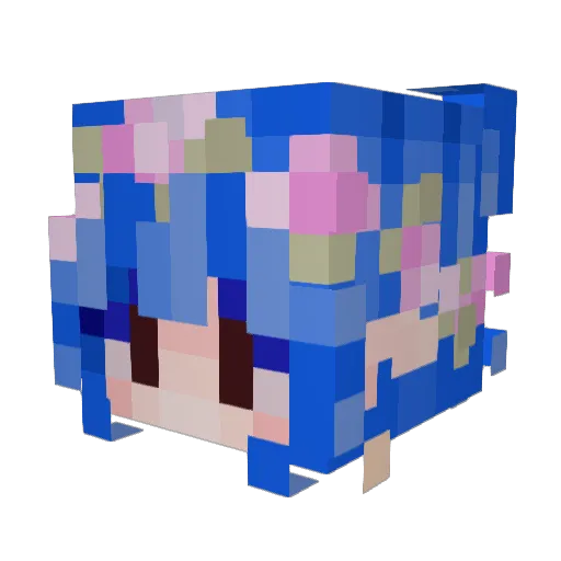 Peanut2701 Minecraft avatar head, 3D render