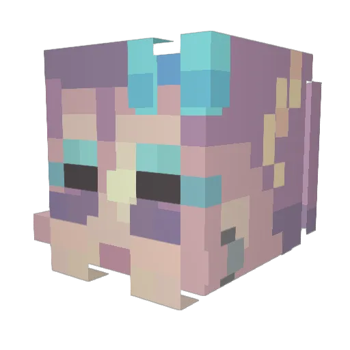 Peanut3451 Minecraft avatar head, 3D render