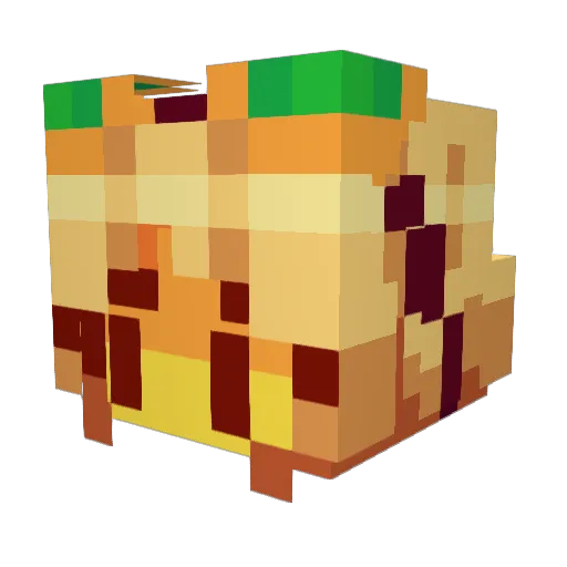 PeanutBazinga Minecraft avatar head, 3D render