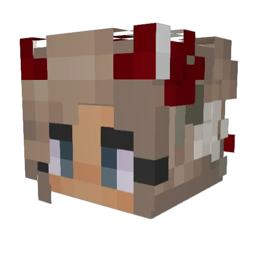 PeanutBread_ Minecraft avatar head, 3D render