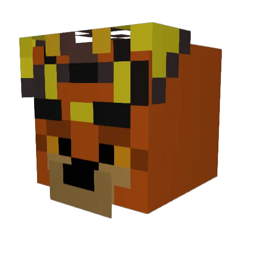 PeanutDaFennix Minecraft avatar head, 3D render