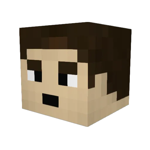 PeanutMist Minecraft avatar head, 3D render