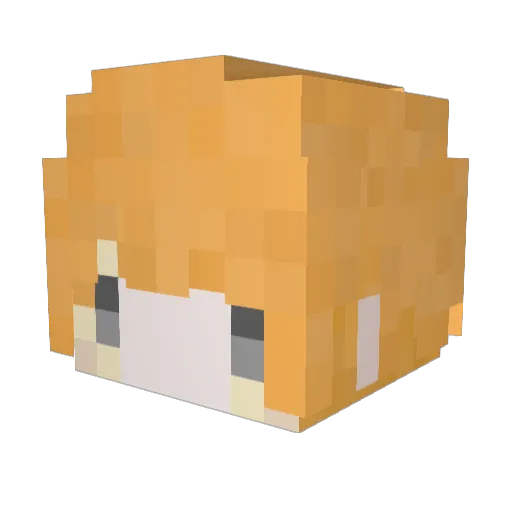 PeanutRiceMilk Minecraft avatar head, 3D render
