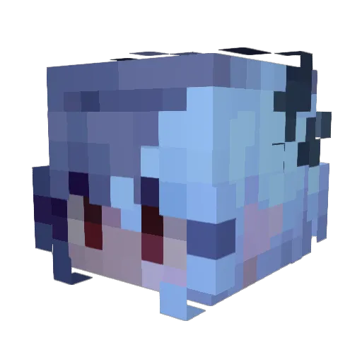 PeanutyChan Minecraft avatar head, 3D render