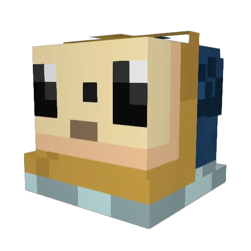 PearCourier Minecraft avatar head, 3D render