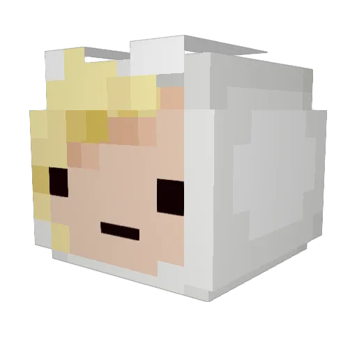 Pearinaa Minecraft avatar head, 3D render