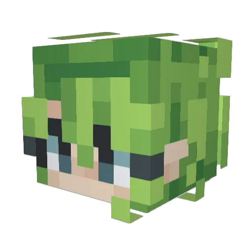 Pearl Minecraft avatar head, 3D render