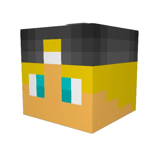 PearlBlockedV2 Minecraft avatar head, 3D render
