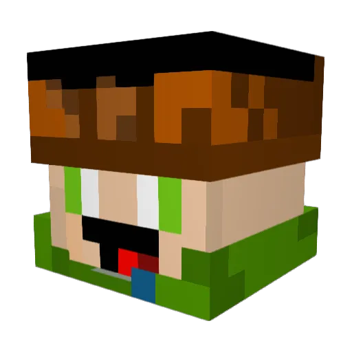 PearlGamer498 Minecraft avatar head, 3D render
