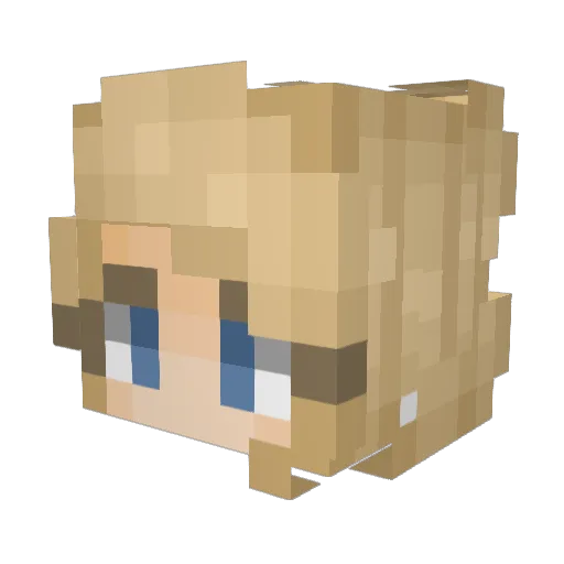 Pearlfeather Minecraft avatar head, 3D render
