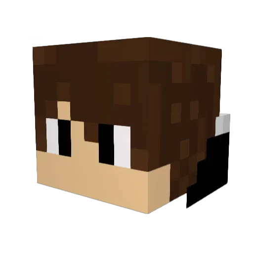 Pearlinq Minecraft avatar head, 3D render