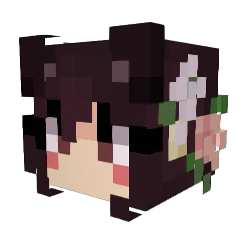 Pearloony Minecraft avatar head, 3D render