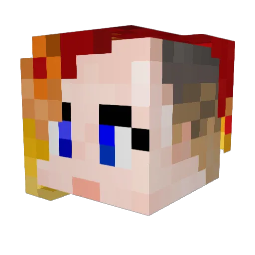 Pearlune Minecraft avatar head, 3D render