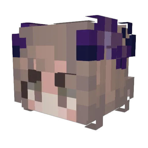 Pearlyever Minecraft avatar head, 3D render