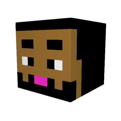 Pearrot Minecraft avatar head, 3D render