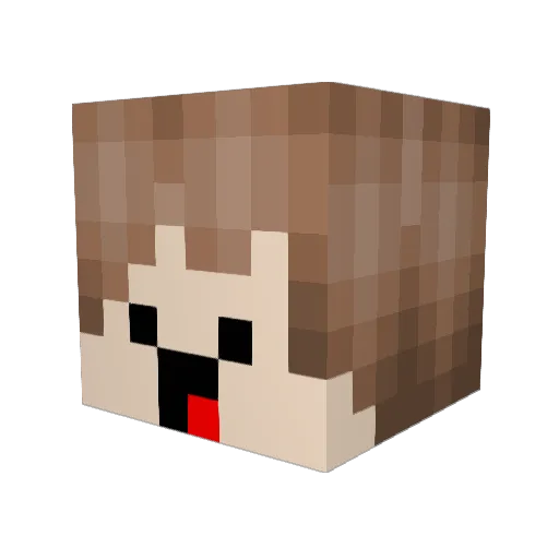 Peatias Minecraft avatar head, 3D render