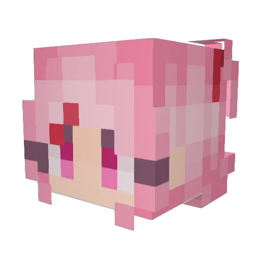 Peaxie Minecraft avatar head, 3D render