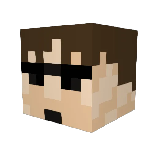 PebIo Minecraft avatar head, 3D render