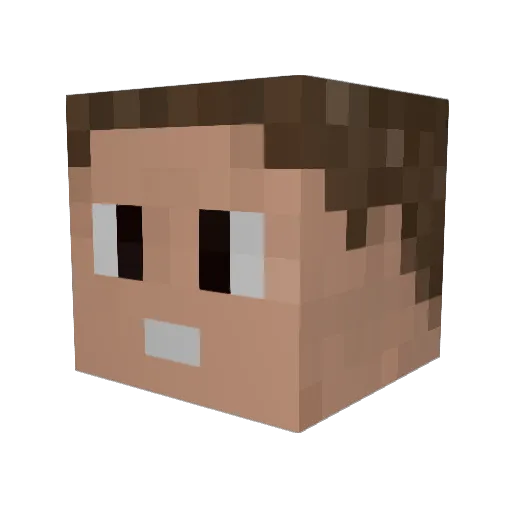 Pebappo Minecraft avatar head, 3D render