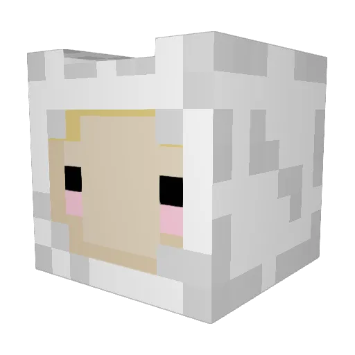 Pebbeu Minecraft avatar head, 3D render