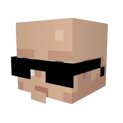 Pebe Minecraft avatar head, 3D render