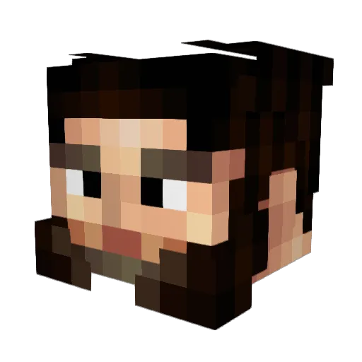 PebeI Minecraft avatar head, 3D render
