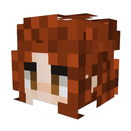 Pebun Minecraft avatar head, 3D render